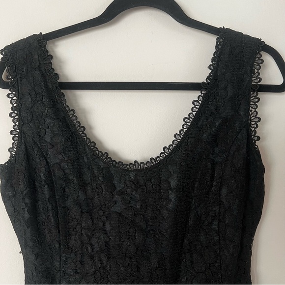 Vintage 80s 90s Lace Black Dress by Magali Collection - Picture 2 of 8